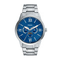 Fossil Men's Flynn 48mm Multifunction Silver-Tone Bracelet Watch