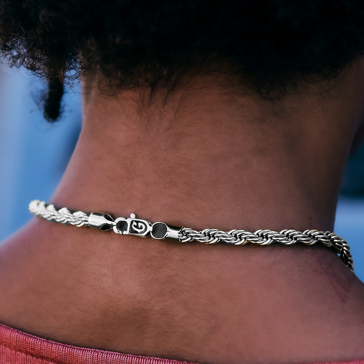 Rope Necklace in Sterling Silver - 6mm