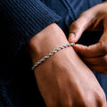GLD Rope Bracelet in White Gold- 4mm