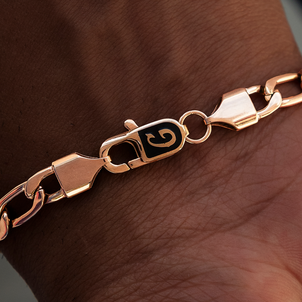 Figaro Bracelet in Rose Gold- 6mm