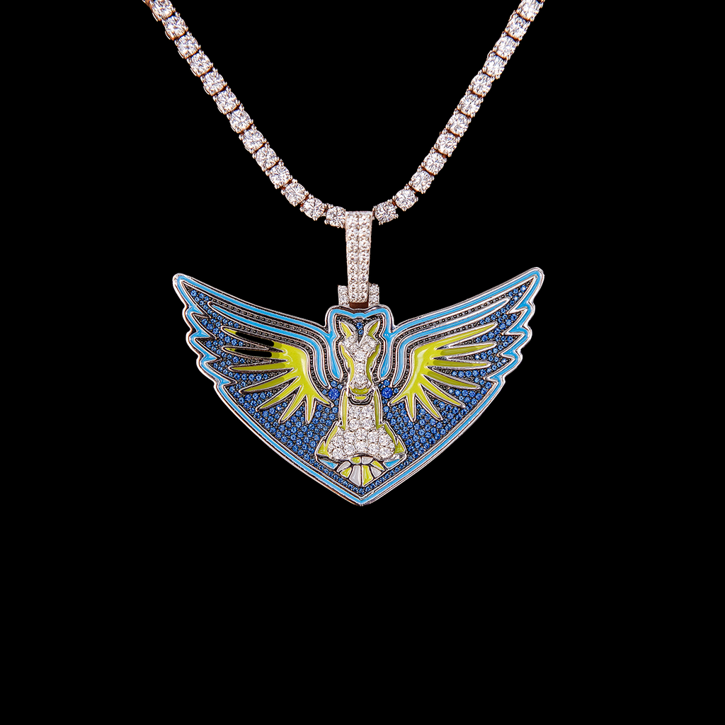 Dallas Wings Official WNBA Logo Pendant in White Gold