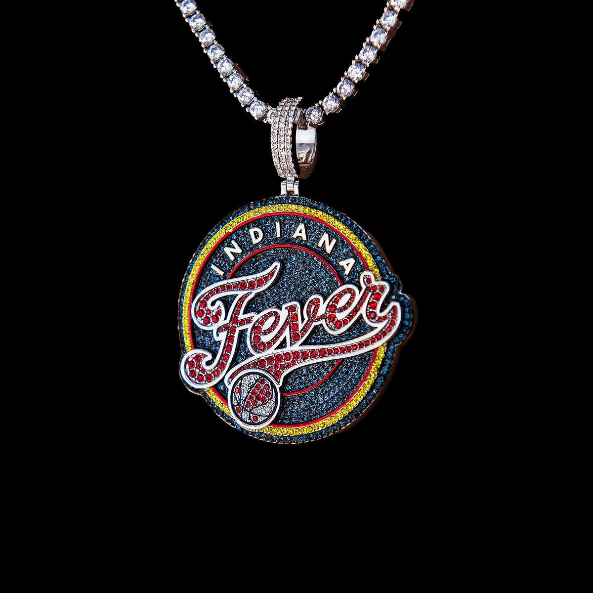 Indiana Fever Official WNBA Logo Pendant in White Gold