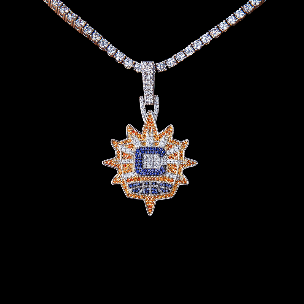 Connecticut Sun Official WNBA Logo Pendant in White Gold