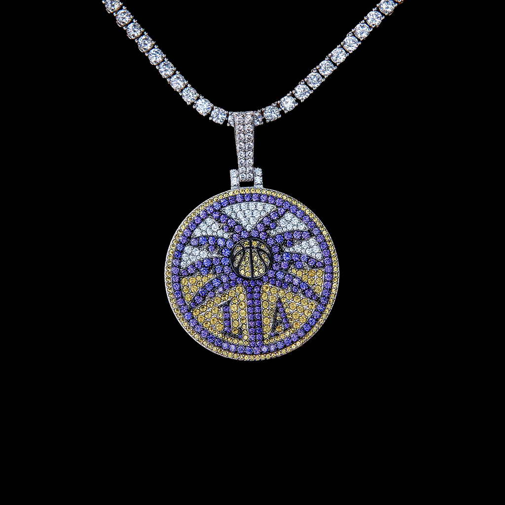 Los Angeles Sparks Official WNBA Logo Pendant in White Gold