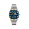 SKYTRAVELLER Two-tone chronograph watch with blue dial