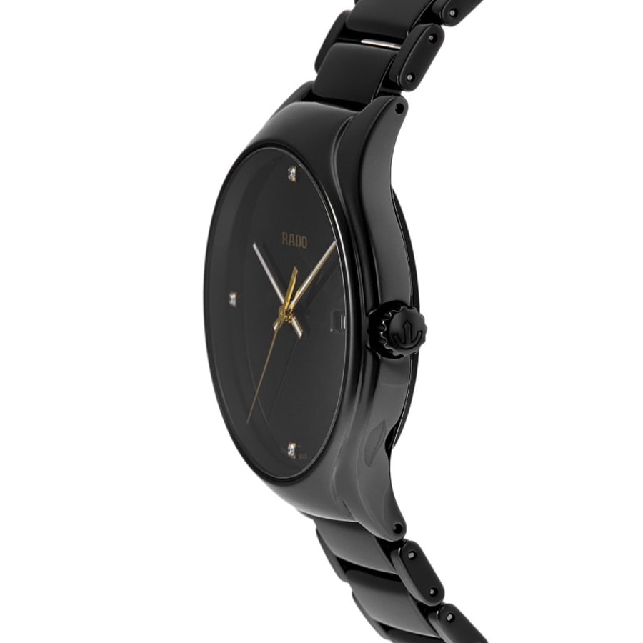 Rado TRUE Round Diamonds Black Dial Ceramic Unisex Watch R27238712