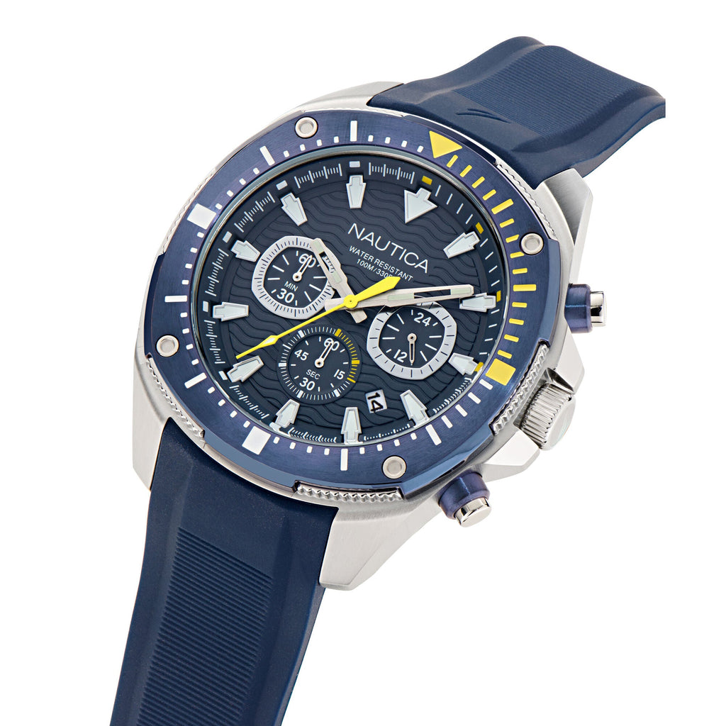 Nautica Nct Blue Sail Chronograph Silicone Watch