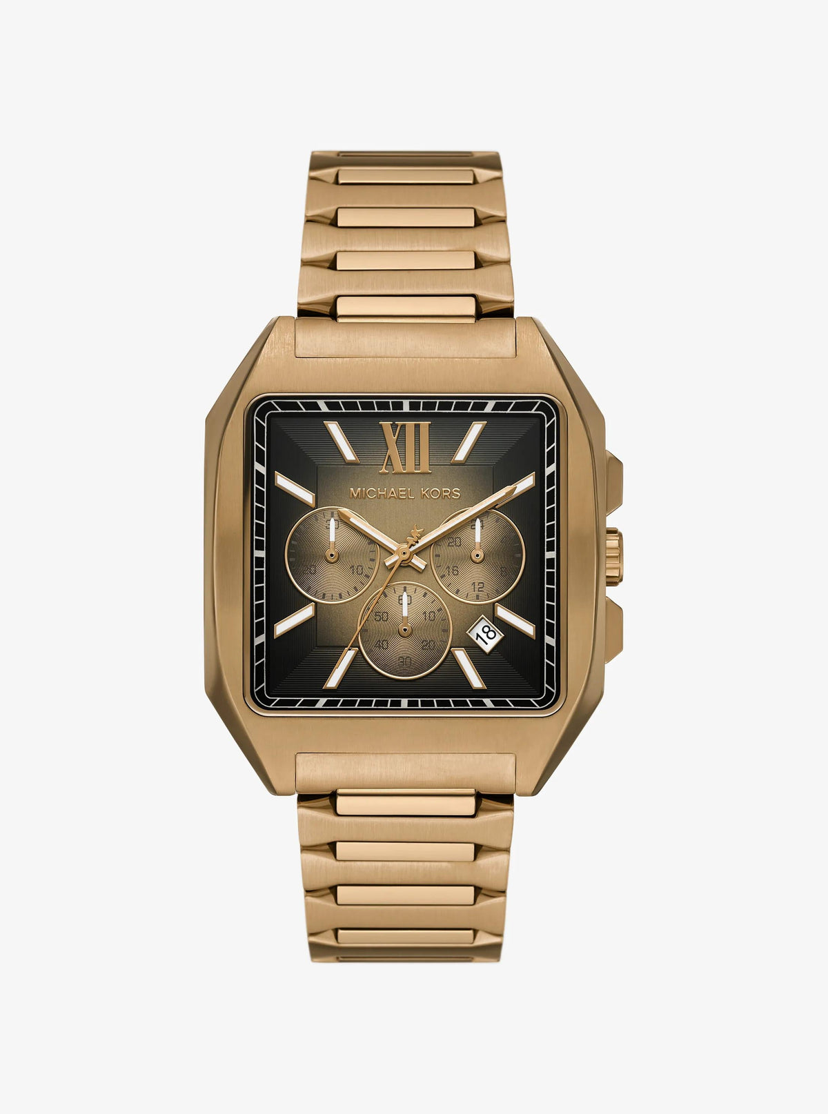 Hayes Oversized Brushed Beige Gold-Tone Sport Watch