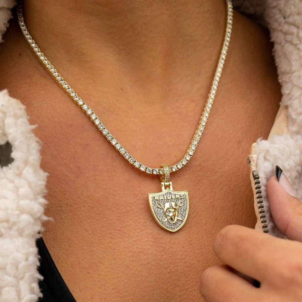 Las Vegas Raiders Official NFL Micro Logo Pendant - Yellow Gold