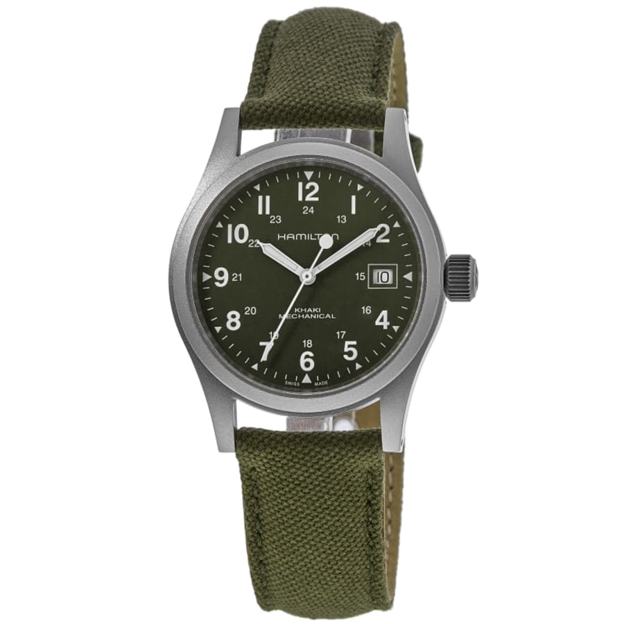 Hamilton Khaki Field Mechanical Green Dial Textile Strap Men's Watch H69439363