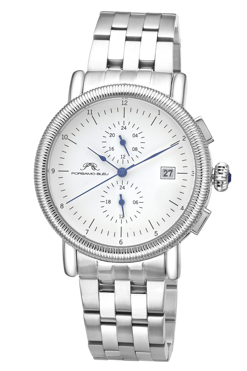 Porsamo Bleu Valor Multifunction Stainless Steel Silver Tone Men's Watch 1381AVAS