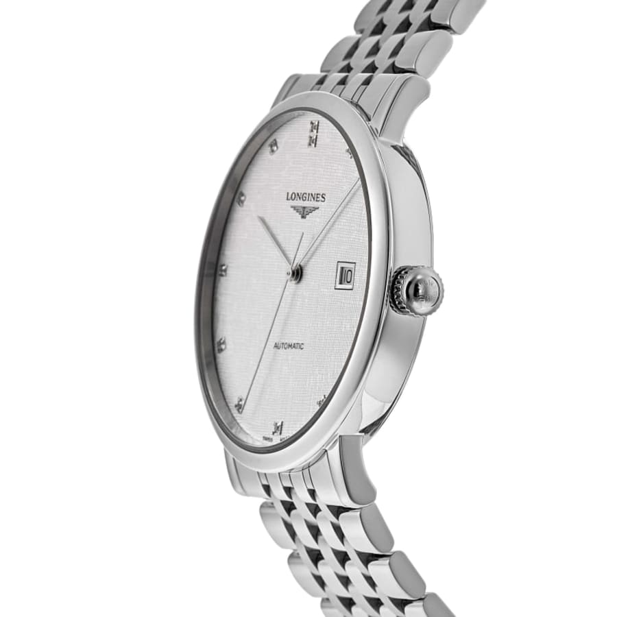 Longines Elegant Collection Silver Diamond Dial Steel Women's Watch L4.911.4.77.6
