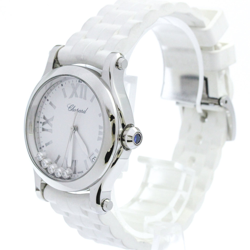 Chopard Happy Sport Quartz Stainless Steel With Floating Diamonds Watch (Pre-Owned)