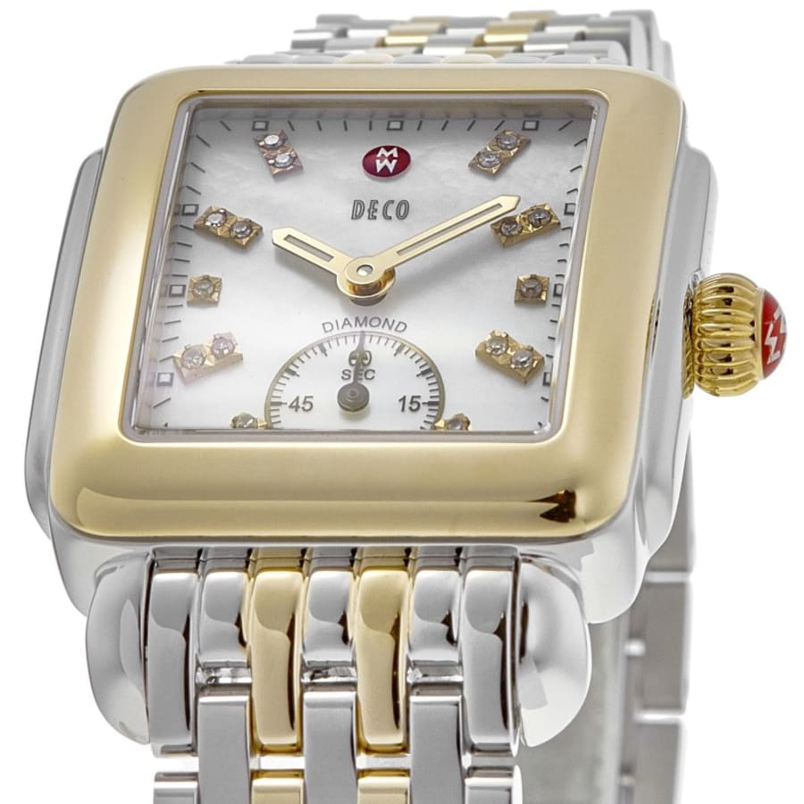 Michele Deco Diamond Two Tone Pearl Dial Women's Watch MWW06V000042