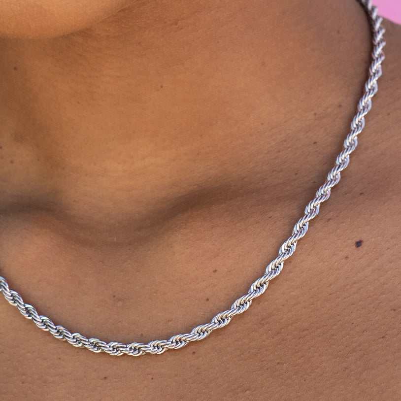 Rope Necklace in Sterling Silver - 4mm