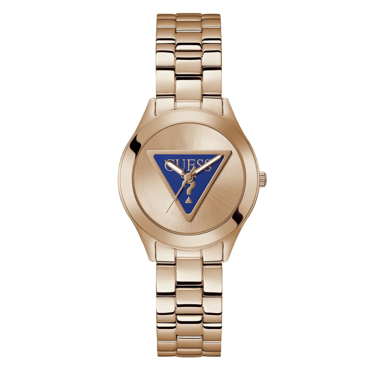 Guess Women's Tri Plaque Rose gold Dial Watch