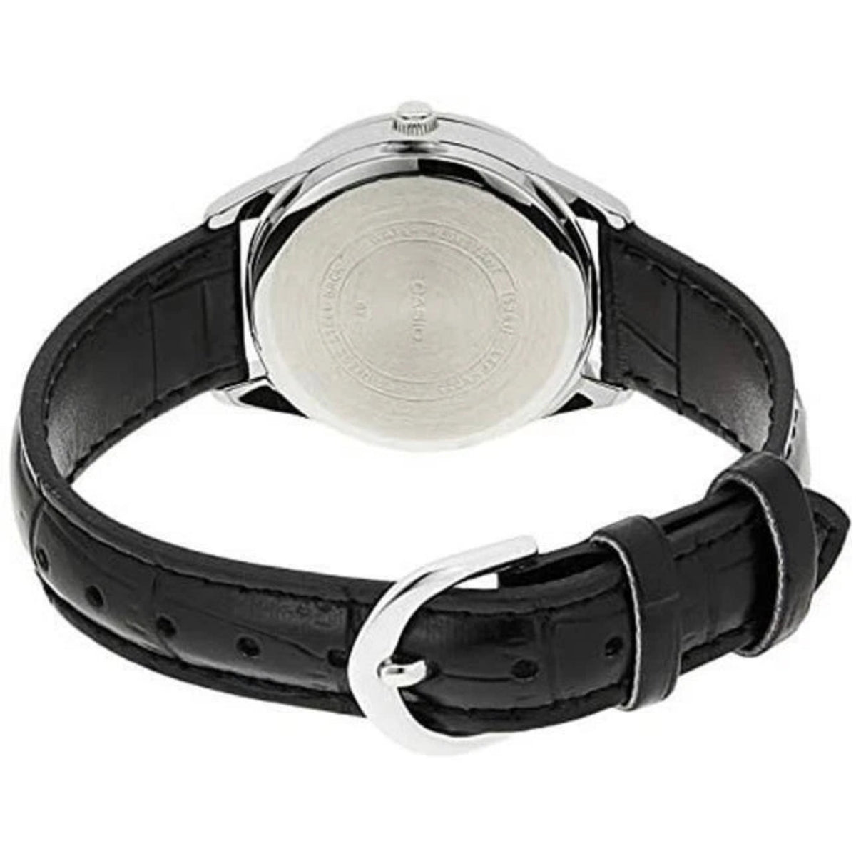 Casio Women’s Black Dial Analog Watch with Black Leather Strap - LTP-V005L-1BUDF