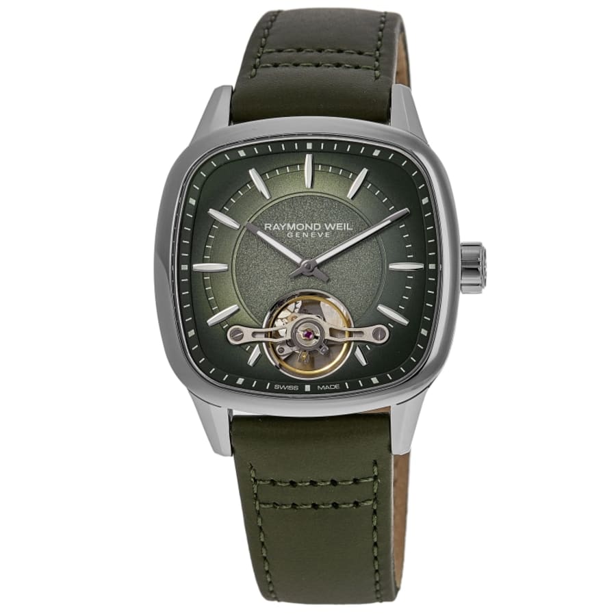 Raymond Weil Freelancer Automatic Green Dial Leather Strap Men's Watch 2790-STC-52051
