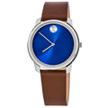 Movado Bold Classic Blue Dial Leather Strap Men's Watch 3601334