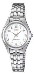 Casio Women’s Silver Stainless Steel Watch with White Dial - LTP-1129A-7B