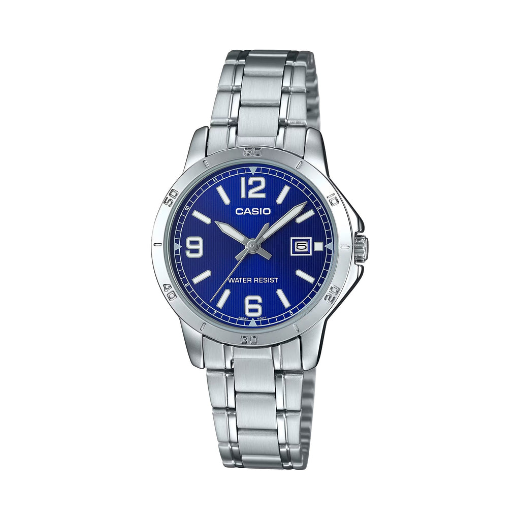 Casio Women's Blue Dial Analog Watch Stainless Steel Bracelet - LTP-V004D-2BUDF