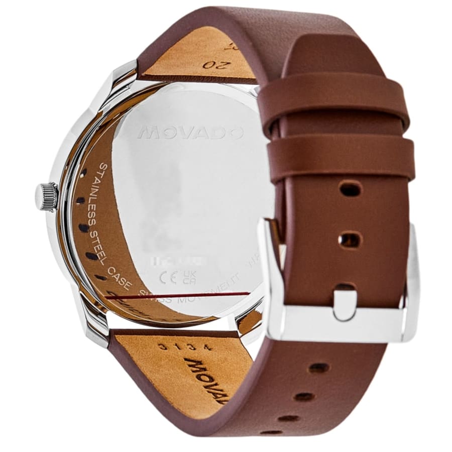 Movado Bold Classic Blue Dial Leather Strap Men's Watch 3601334