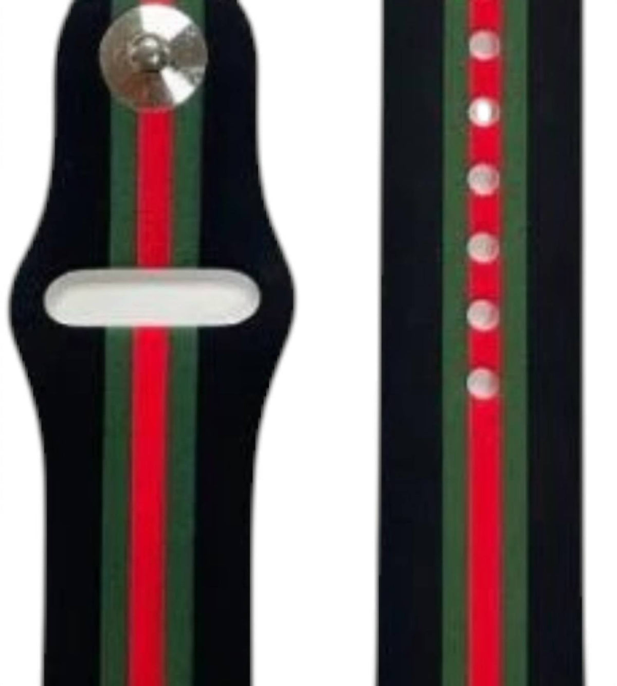 Unisex Striped Silicone Apple Watch Band - 38 Mm In Black