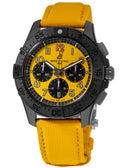 Breitling Avenger B01 Chronograph 44 Night Mission Automatic Yellow Dial Leather Strap Men's Watch SB0147101I1X1
