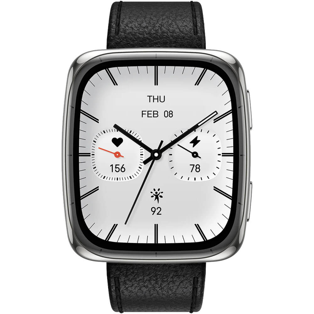 Amazfit Active 2 (Square) Smart Watch - Black Leather