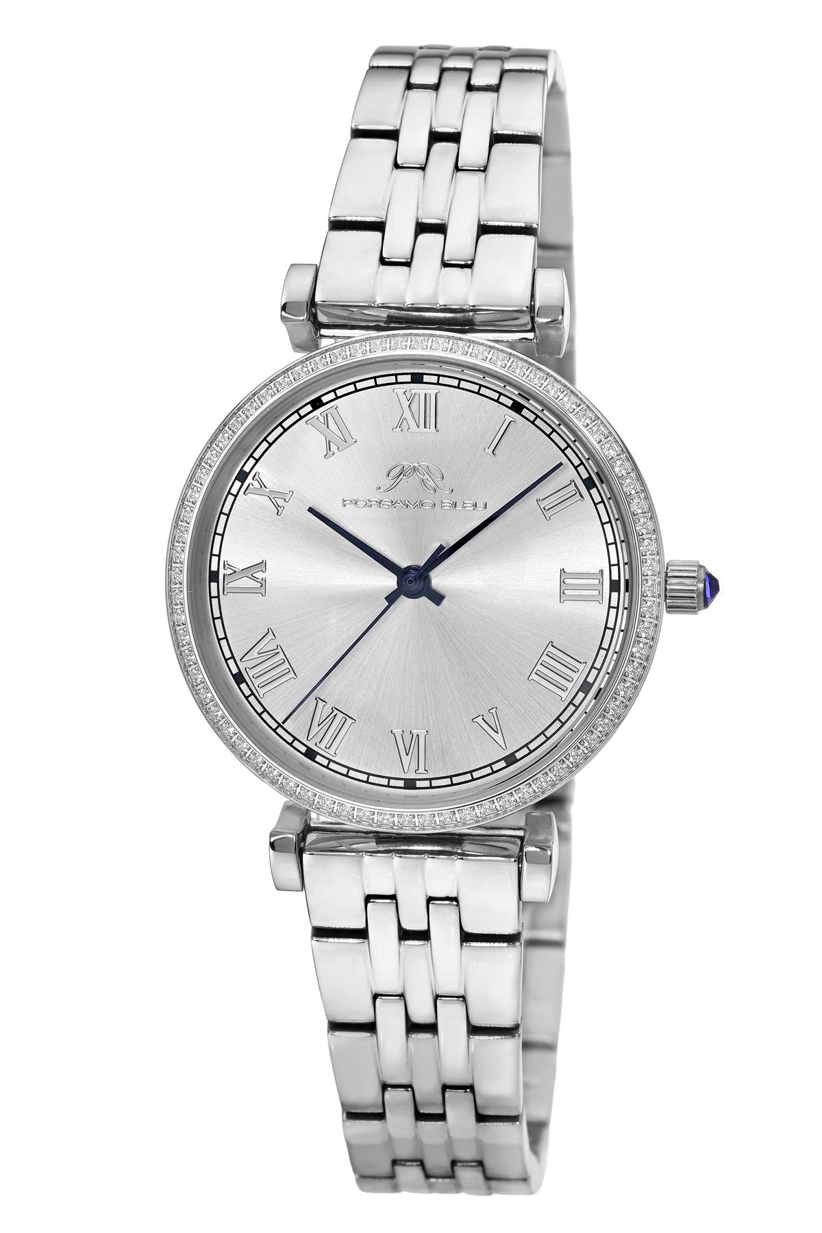 Porsamo Bleu Women's Emma Stainless Steel Silver Tone Sunray Dial Watch 1411AEMS