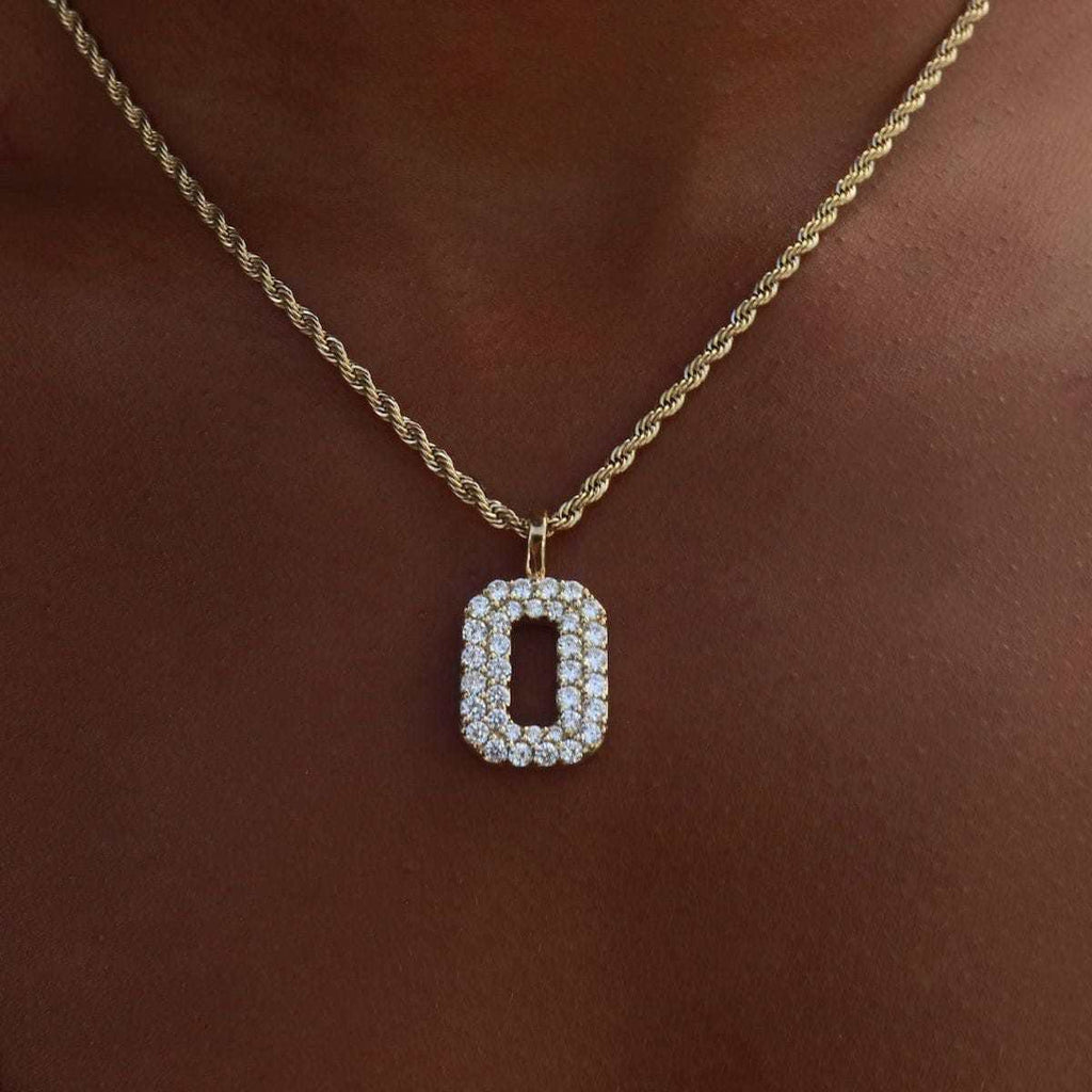 Solid Gold Number Pendants in Yellow Gold-VS Diamonds