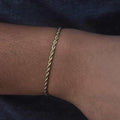 Rope Chain Bracelet in 14k Solid Gold - 2mm