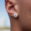 10MM Clustered Stud Earring in White Gold