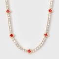 Women's Red Clover Tennis Chain (Gold) - 4mm