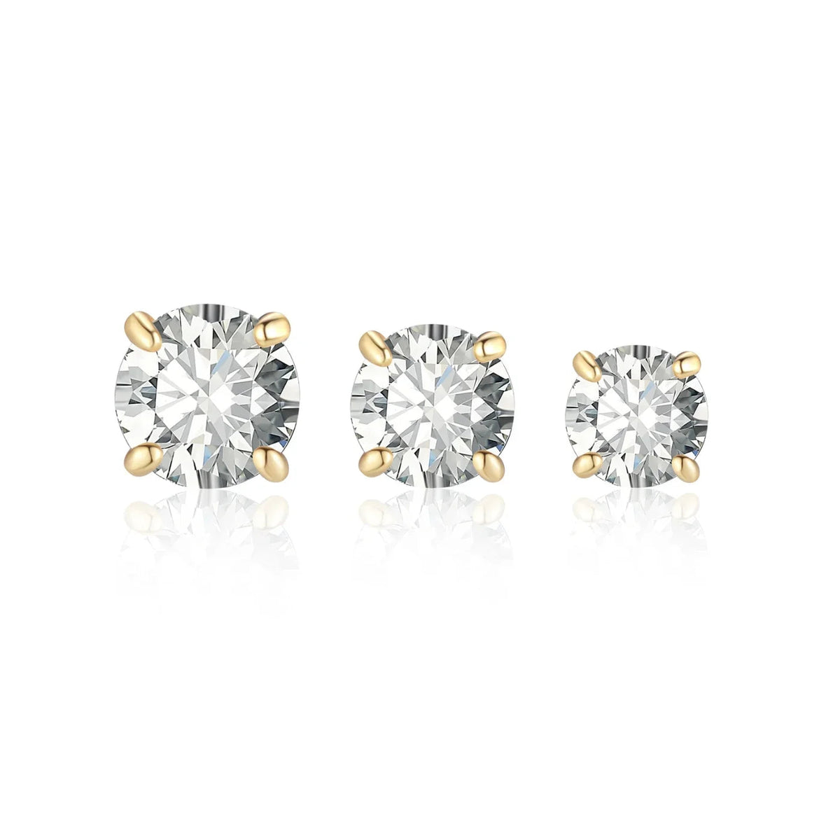 Round Cut Moissanite Stud Earrings