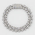 Iced Cross Bracelet (Silver) - 12mm