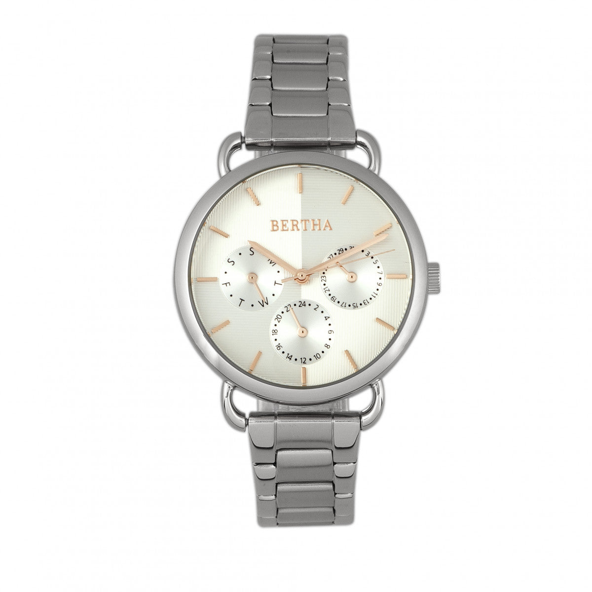 Gwen Leather-Band Watch with Day & Date