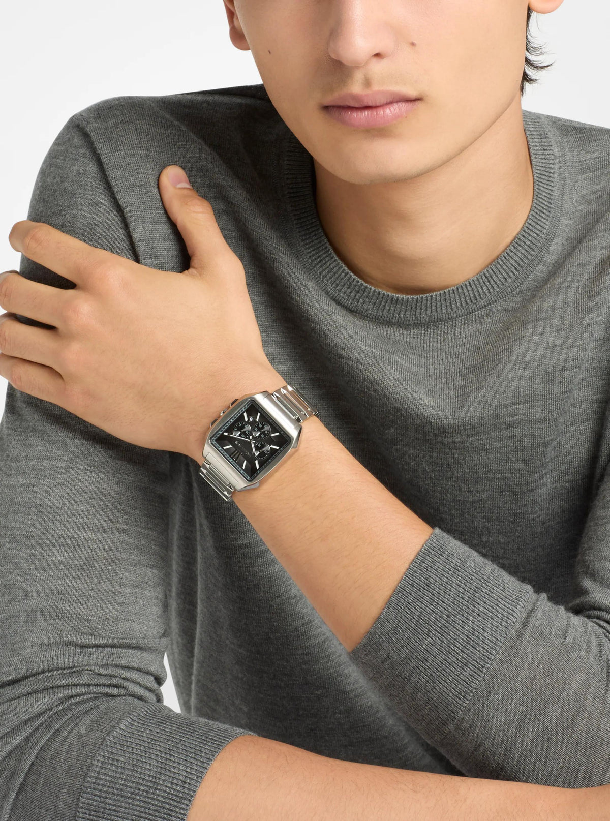 Hayes Oversized Silver-Tone Sport Watch