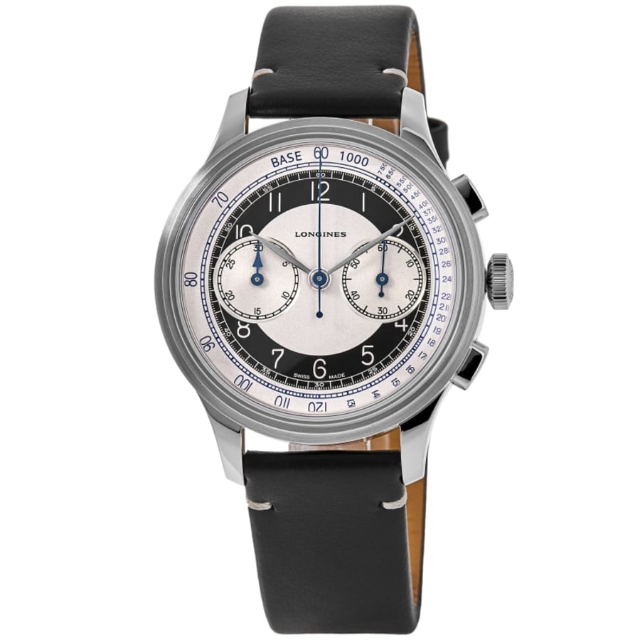 Longines Heritage Classic Chrono Automatic Silver Dial Leather Strap Men's Watch L2.830.4.93.0