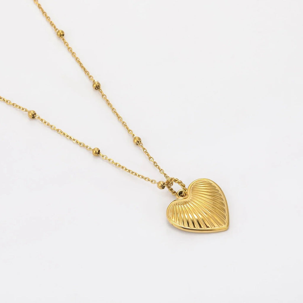 Heart Pendant Necklace w/ Satellite Chain