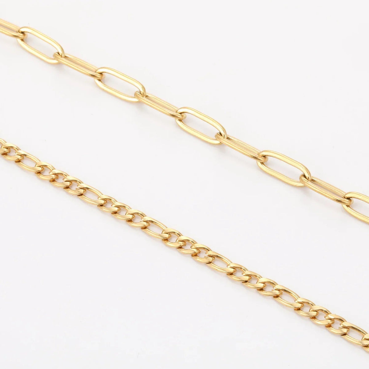 Paperclip Figaro Bracelet Set