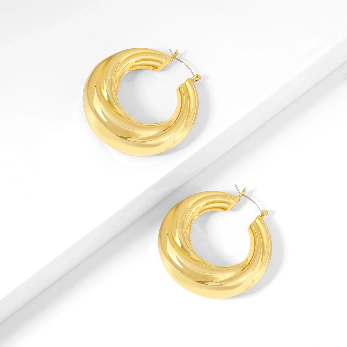 Round Twisted Hoop Earrings