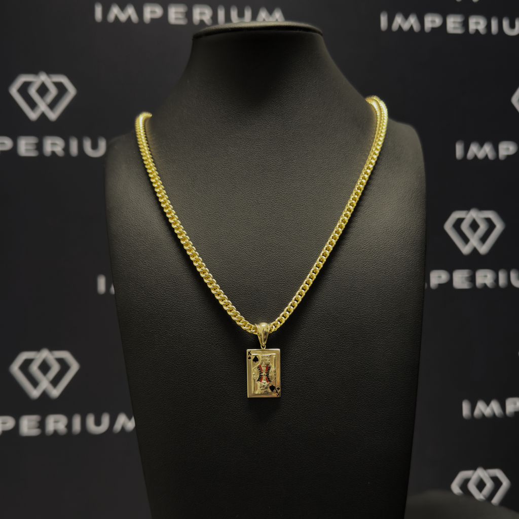 Solid Gold King Of Spades Pendant