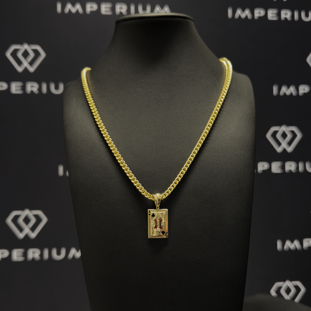 Solid Gold King Of Spades Pendant