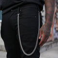 12MM Miami Cuban w/ 12MM Carabiner Pant Chain in White Gold