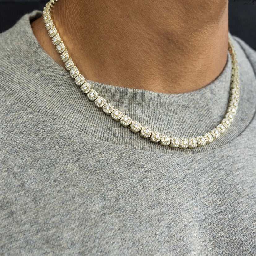 GLD Micro Clustered Tennis Chain - Yellow Gold