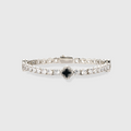Black Clover Tennis Bracelet (Silver) - 4mm