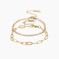 Paperclip Figaro Bracelet Set