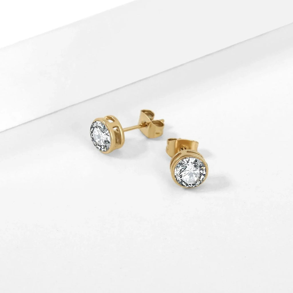 Bezel Stone Earrings