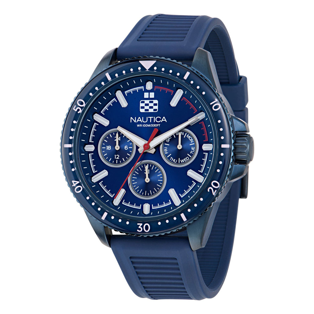 Nautica Mens Nct Windrose Wheat Fiber Strap 3-Hand Watch